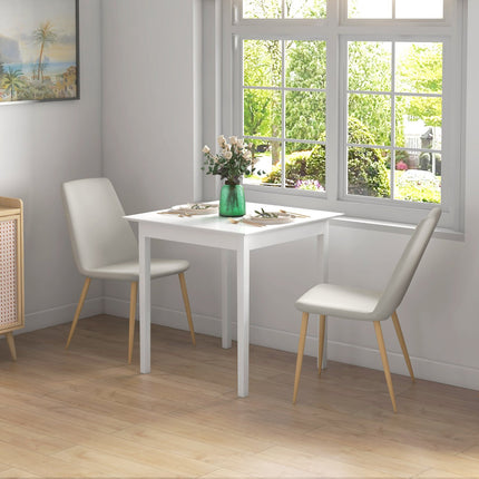 Square White wooden dining table for 2.75x75x76 cm