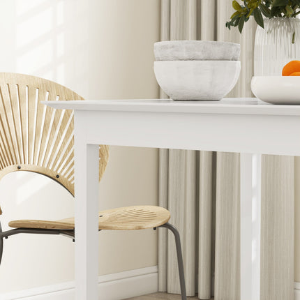 Square White wooden dining table for 2.75x75x76 cm