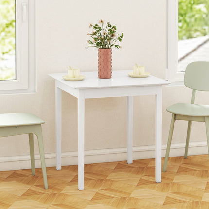 Square White wooden dining table for 2.75x75x76 cm