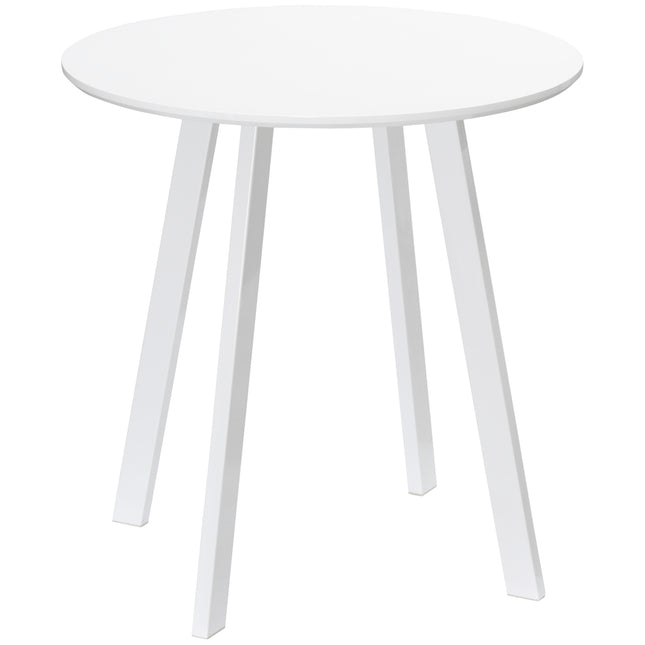 Kulatý jídelní stůl, zkosené nohy, 72 cm, bílá