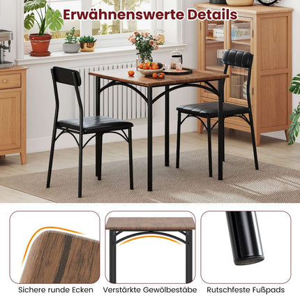 Jídelní set pro 2 s čalouněnými židlemi, úsporný design