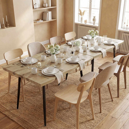 Dining Table for 4, 110 cm Oak with Steel Legs