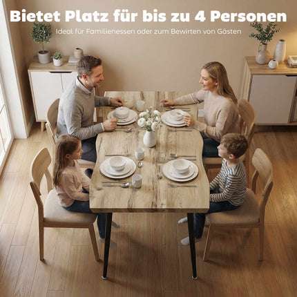 Dining Table for 4, 110 cm Oak with Steel Legs