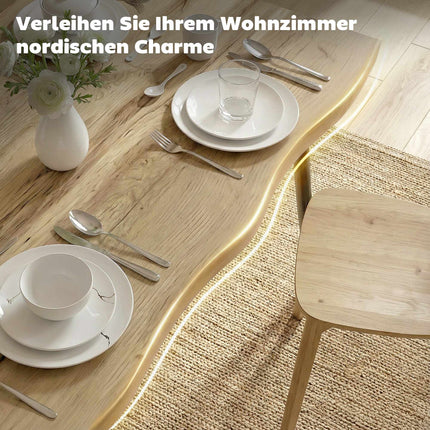 Dining Table for 4, 110 cm Oak with Steel Legs