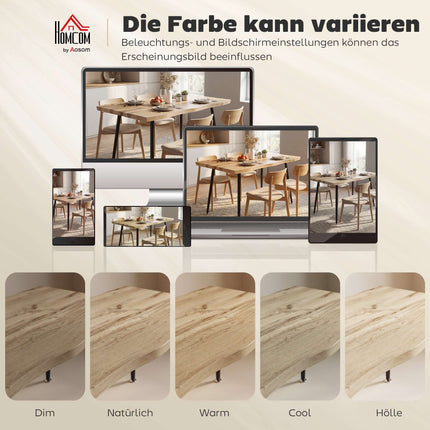 Dining Table for 4, 110 cm Oak with Steel Legs