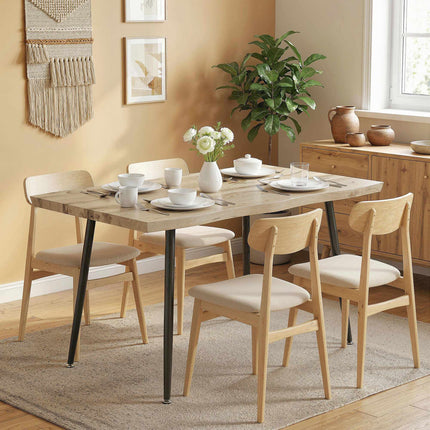 Dining Table for 4, 110 cm Oak with Steel Legs