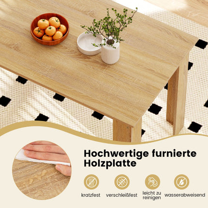 Dining Table for 4-6, 120 cm, Wood, Rectangular