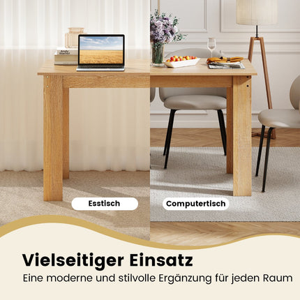 Dining Table for 4-6, 120 cm, Wood, Rectangular