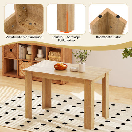 Dining Table for 4-6, 120 cm, Wood, Rectangular