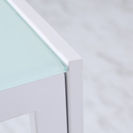 Esstisch für 4 Personen, Platte aus gehärtetem Glas, Metallbeine