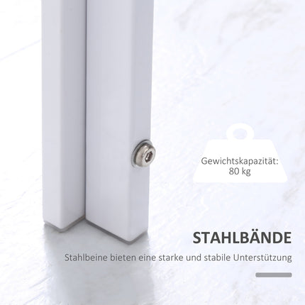 Esstisch für 4 Personen, Platte aus gehärtetem Glas, Metallbeine