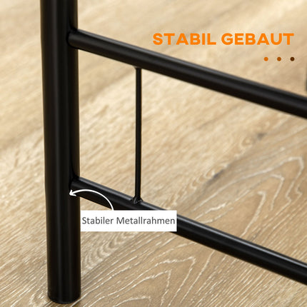 Schwarze, ovale Küchen-Essgruppe mit Stauraum, Metall