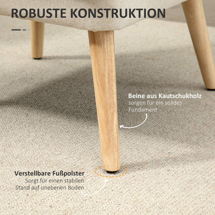 Moderner Esszimmerstuhl mit Armlehnen - Leinenpolsterung, Holz, weiß