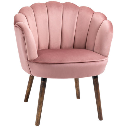 Rosa Sessel mit Rückenlehne - Polyester, Kautschukholz