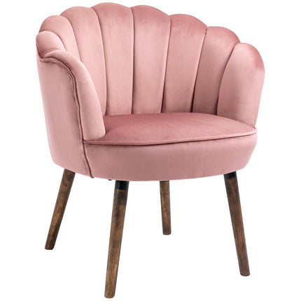Rosa Sessel mit Rückenlehne - Polyester, Kautschukholz