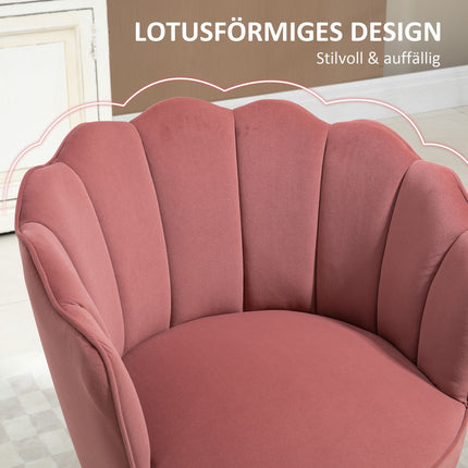 Rosa Sessel mit Rückenlehne - Polyester, Kautschukholz