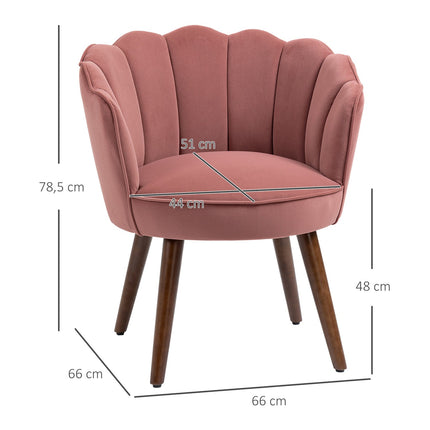 Rosa Sessel mit Rückenlehne - Polyester, Kautschukholz