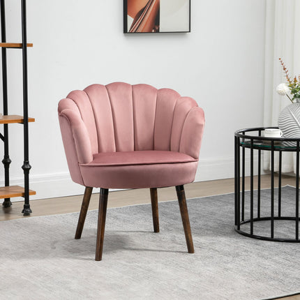 Rosa Sessel mit Rückenlehne - Polyester, Kautschukholz
