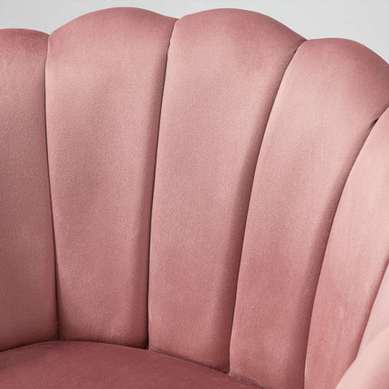 Rosa Sessel mit Rückenlehne - Polyester, Kautschukholz