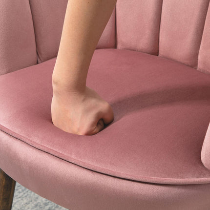 Rosa Sessel mit Rückenlehne - Polyester, Kautschukholz