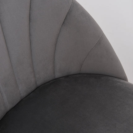 Lot de 2 chaises de salle à manger, chaises de cuisine, chaise de salon design Skandi, chaise rembourrée, chaise de bureau, velours, métal gris 52x54x79cm