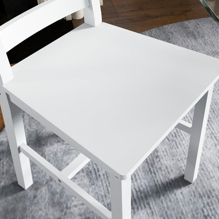 Esszimmerstühle 2er-Set Küchenstühle Holz mit Lehne, rutschfest 41,5 x 46 x 90 cm weiß