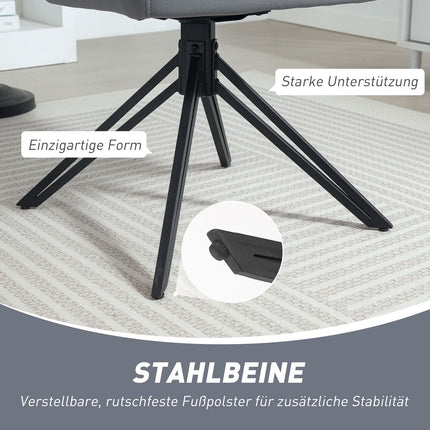 Esszimmerstuhl aus Samt mit Armlehnen – Stahlgrau