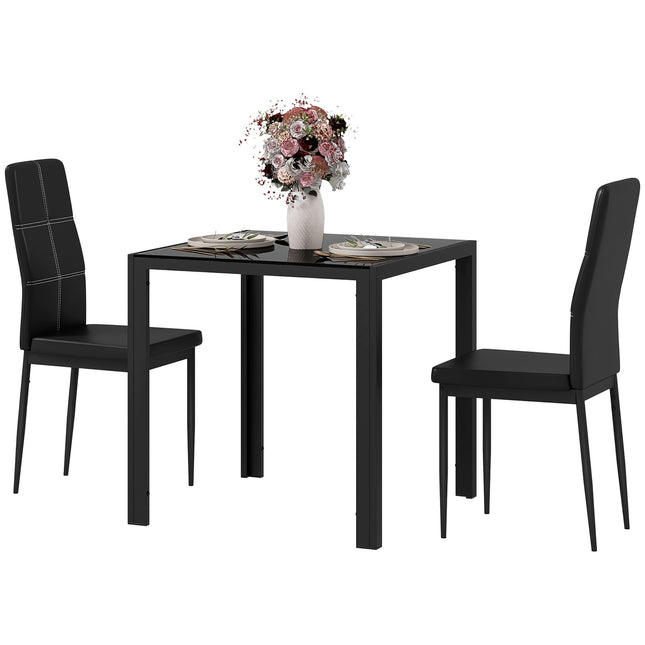 Essgruppe Esstisch mit 4 Stühlen platzsparende Esszimmergruppe Sitzgruppe schwarz