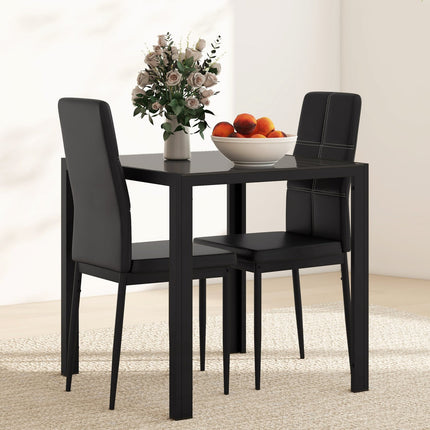 Dining set dining table with 4 chairs space-saving dining room group seating group black