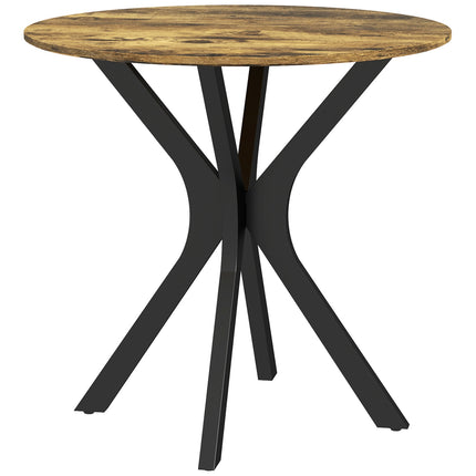 Round dining table, Modern Rustic Brown, Steel frame, Ø78 x 75 cm