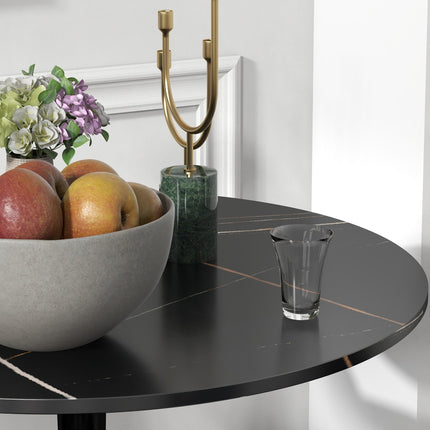 Runder Esstisch, moderner Stil – schwarz, Stahlgestell