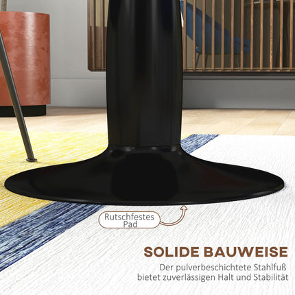 Runder Esstisch, moderner Stil – schwarz, Stahlgestell