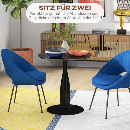 Runder Esstisch, moderner Stil – schwarz, Stahlgestell