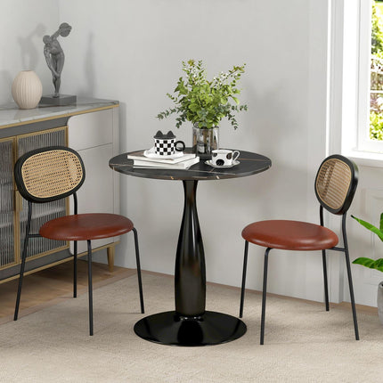 Runder Esstisch, moderner Stil – schwarz, Stahlgestell
