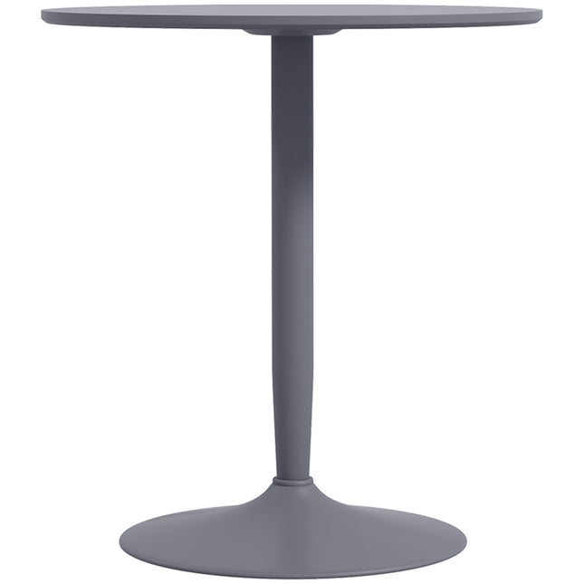 Round gray dining table for 2 - modern steel legs