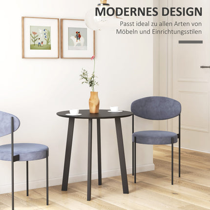 Kulatý jídelní stůl – moderní, se šikmými nohami, 72 cm, černá