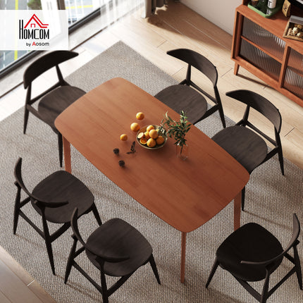 Dining Table, Solid Pine, 150x80 cm, Seats 6, Brown