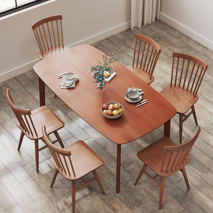 Dining Table, Solid Pine, 150x80 cm, Seats 6, Brown