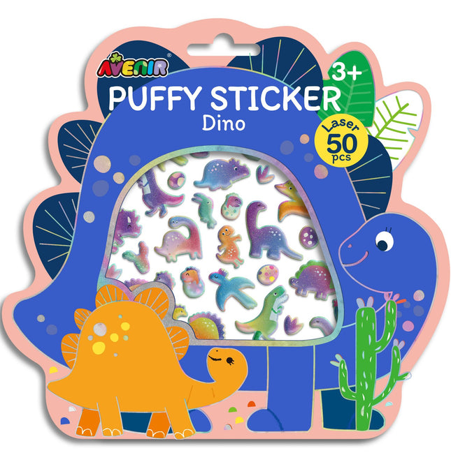 Dino Puffy Sticker für Kinder, lustige und farbenfrohe Designs