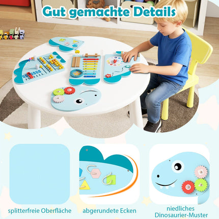 Dinosaurusactiviteitenwand voor peuters, 11-in-1 Montessori-speelgoed