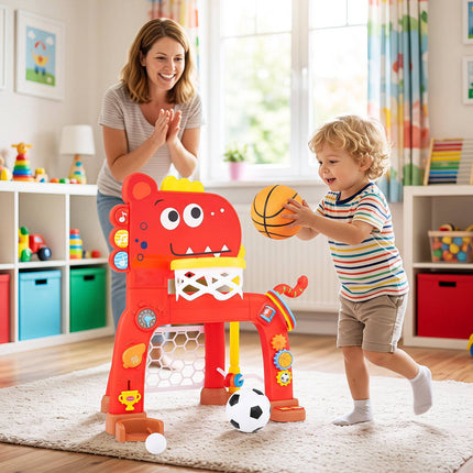 Dinosaur Toddler Basketball Hoop & Soccer Activity Center