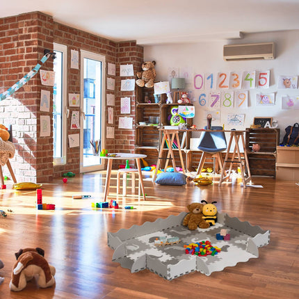Tapis puzzle dinosaure avec bordure