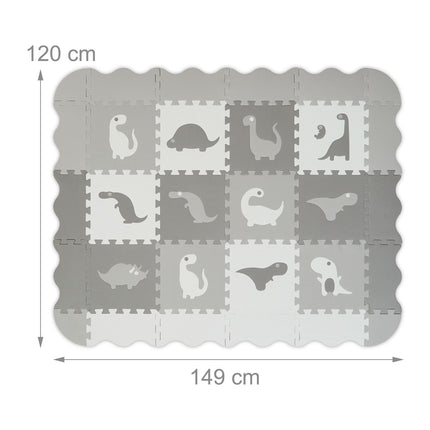 Tapis puzzle dinosaure avec bordure