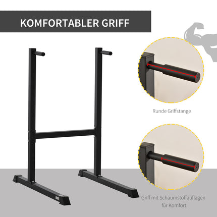 Dip-Station für Bauch- und Rückentraining – Stahl, schwarz, 104x70,5x122 cm