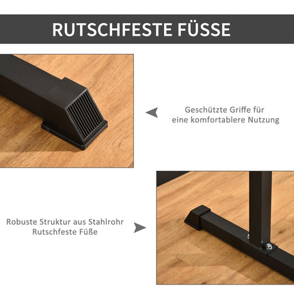 Dip-Station für Bauch- und Rückentraining – Stahl, schwarz, 104x70,5x122 cm