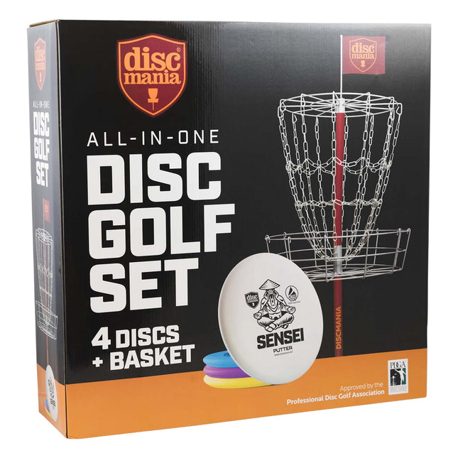 Disc Golf Set mit tragbarem Korb und 4 Puttern