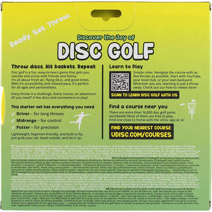 Disc Golf Starter Set, 3 Discs Driver Midrange Putter