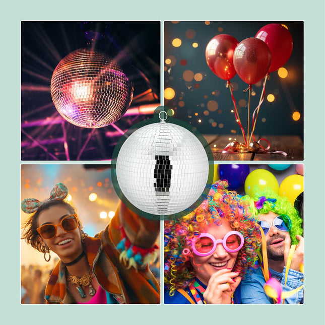 Discokugel Spiegel 25 cm – Deckenmontage Party Deko