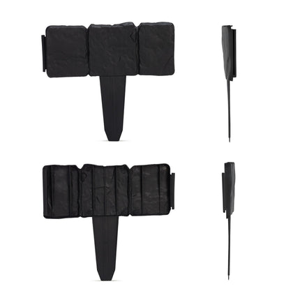 Lot de 10 bordures aspect pierre à prix réduit, noir