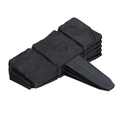 Lot de 10 bordures aspect pierre à prix réduit, noir
